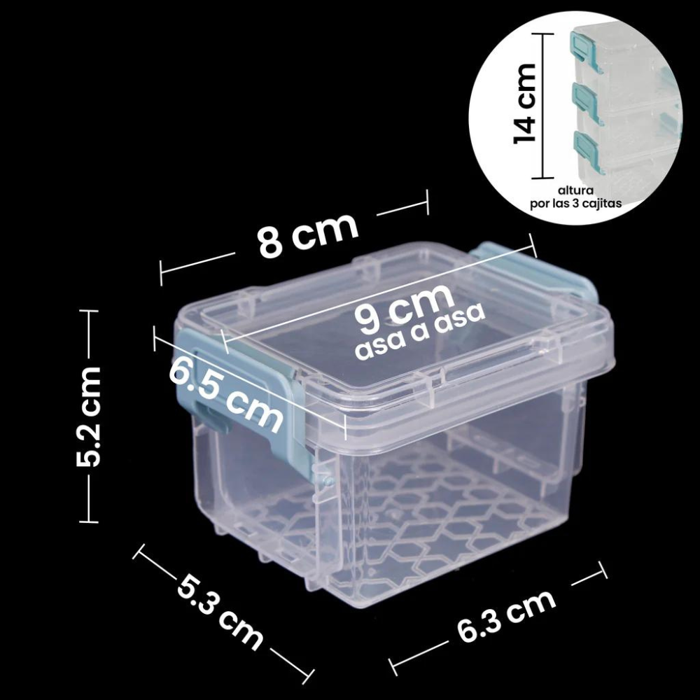 Caja C/3 Apilable Organizador 7030 Plastico