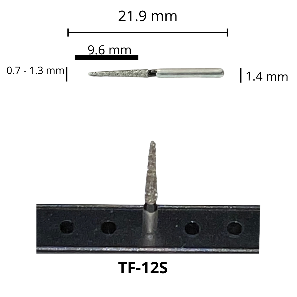 TF-12S Cilíndrica Punta Plana Fresa Diamante Grano X Grueso Pza DT