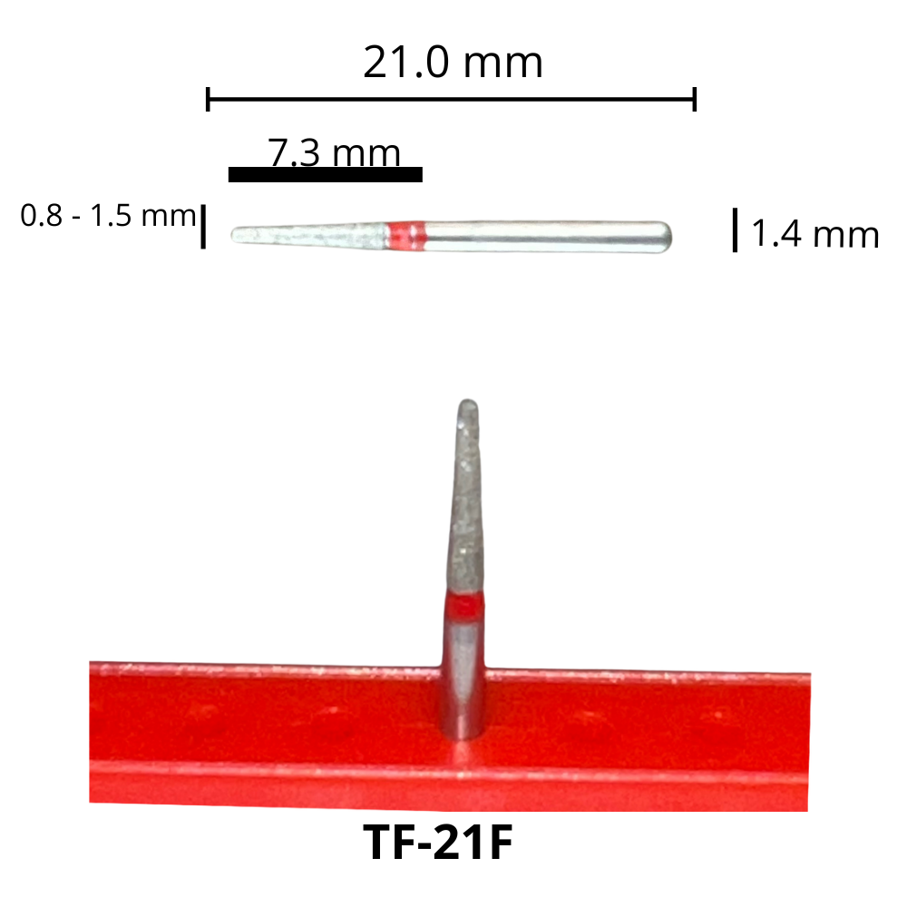TF-21F Cilíndrica Punta Plana Fresa Diamante Grano Fino Pza DT