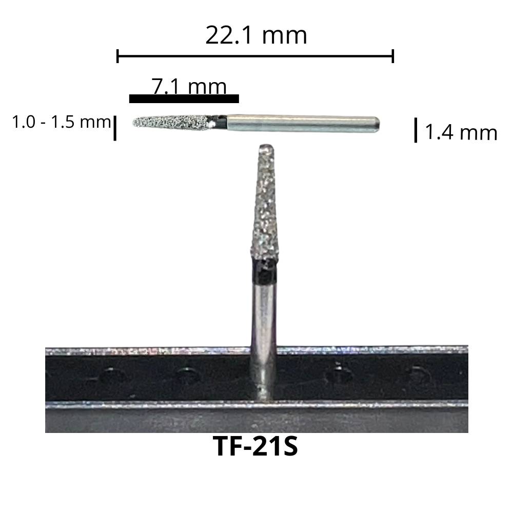 TF-21S Cilíndrica Punta Plana Fresa Diamante Grano X Grueso Pza DT