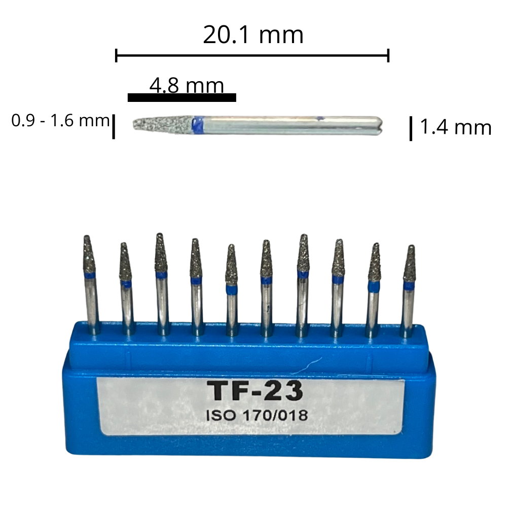 TF-23 Cilíndrica Punta Plana Fresa Diamante Grano Medio C/10 DT