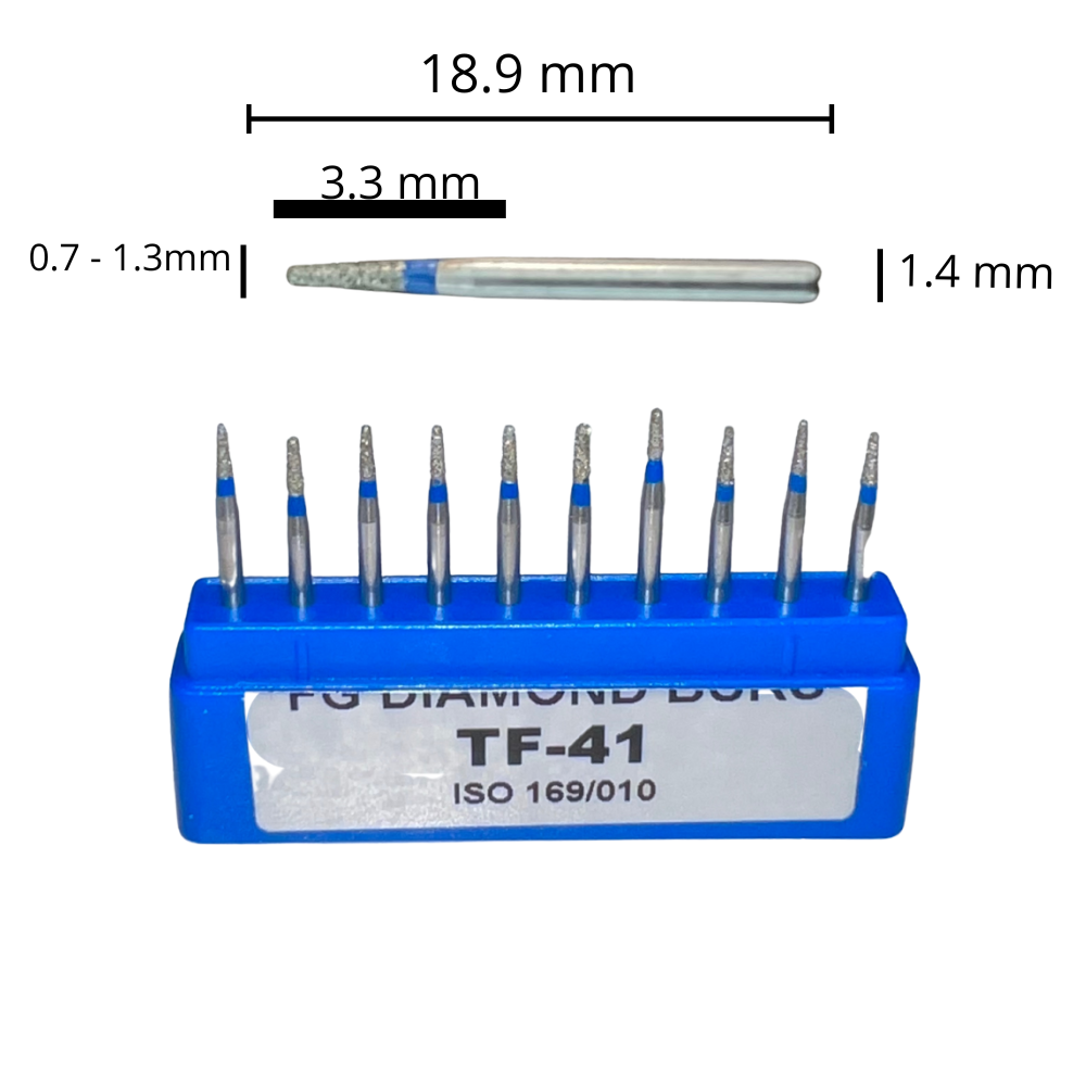 TF-41 Cilíndrica Punta Plana Fresa Diamante Grano Medio C/10 DT