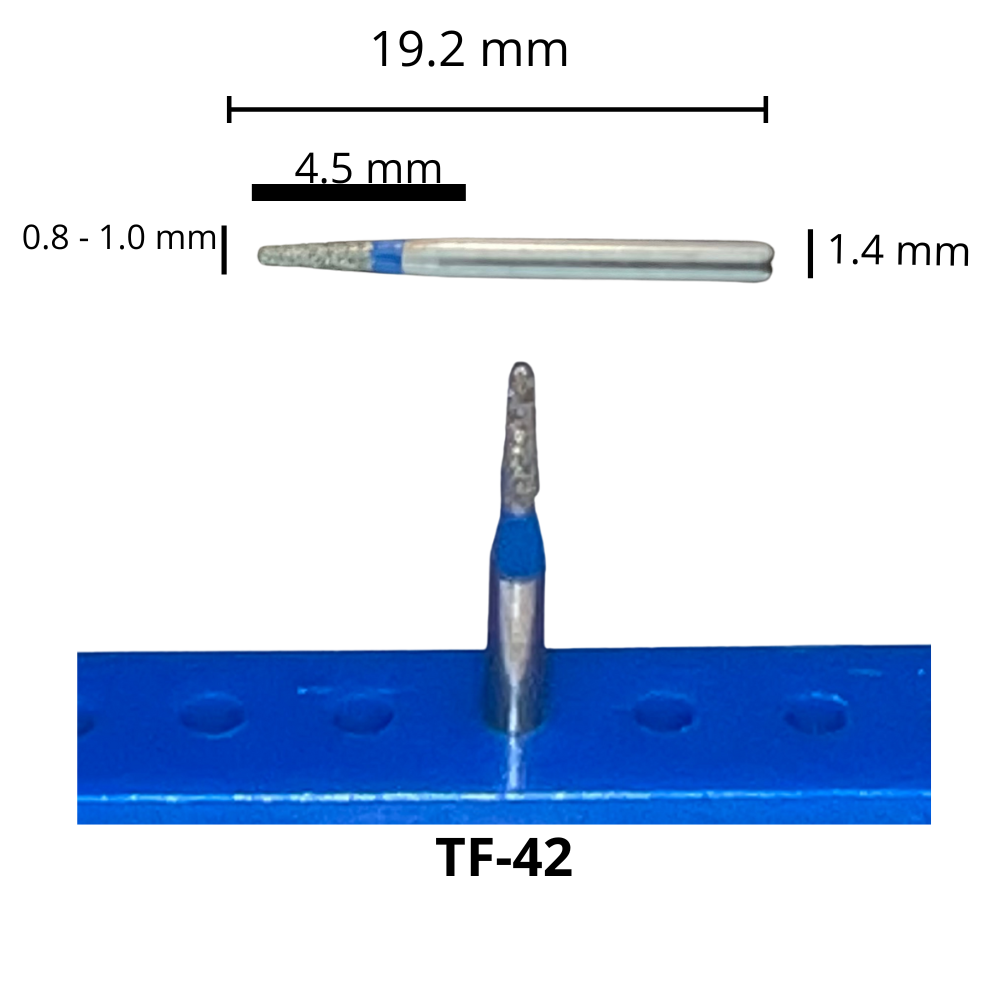 TF-42 Cilíndrica Punta Plana Fresa Diamante Grano Medio Pza DT