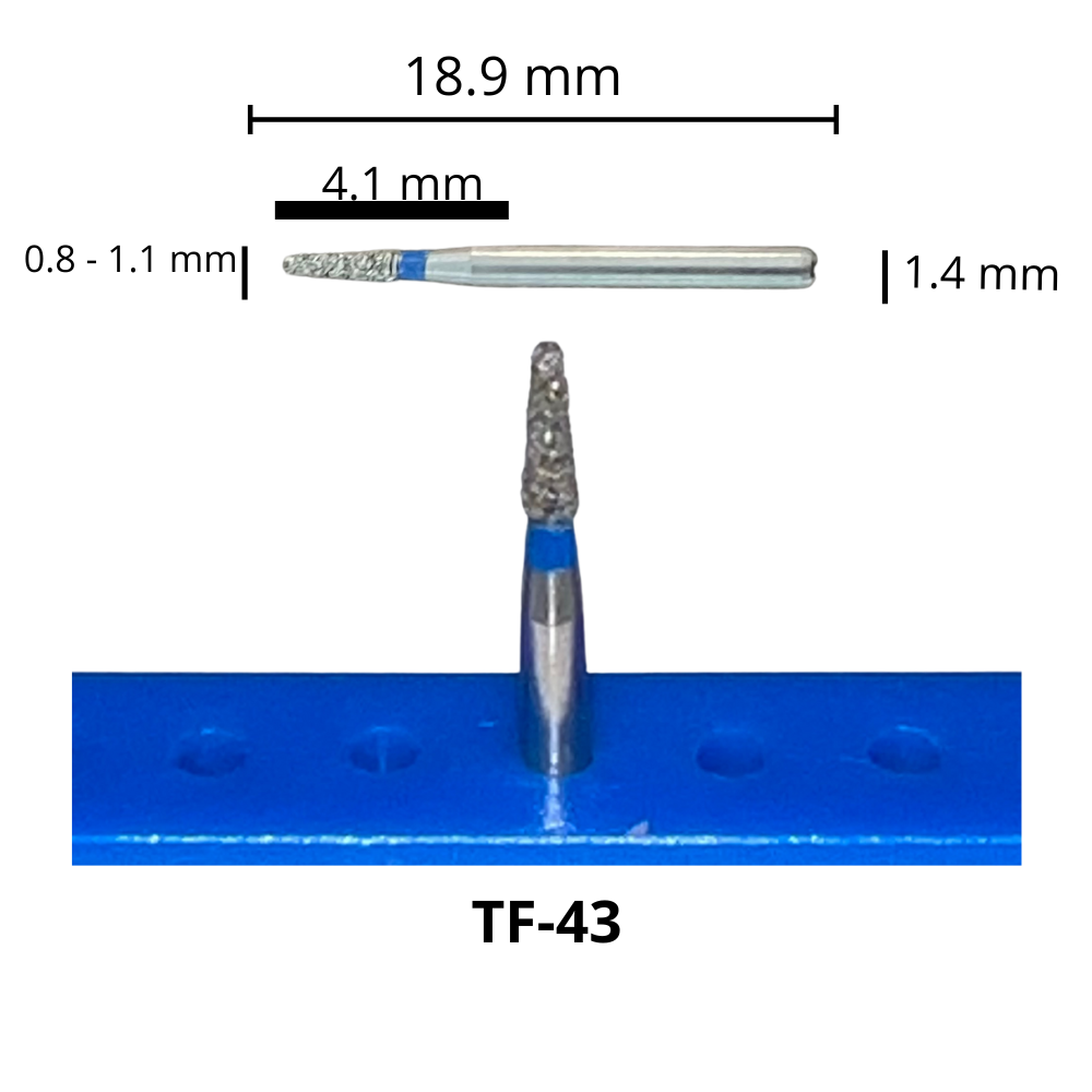 TF-43 Cilíndrica Punta Plana Fresa Diamante Grano Medio Pza DT