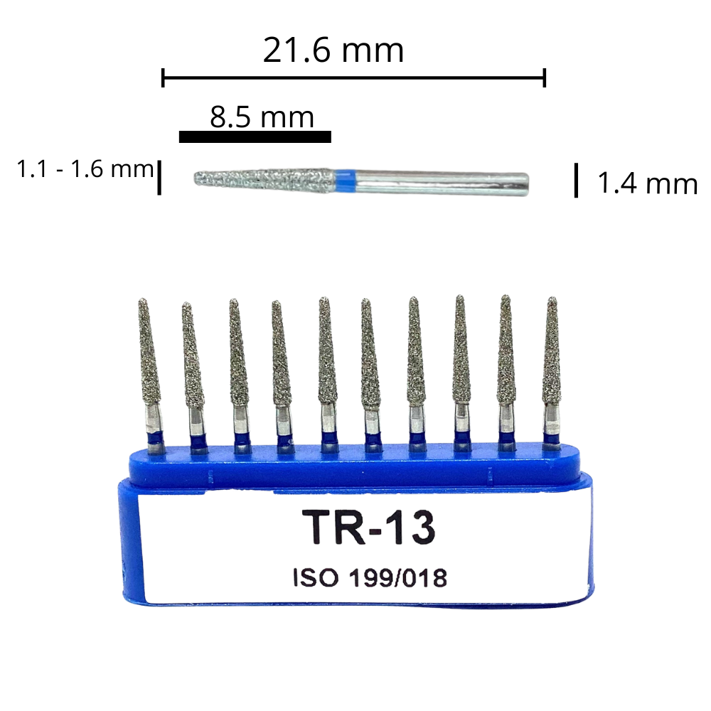 TR-13 Troncocónica Redondeada Fresa Diamante Grano Medio 10 pz. DT
