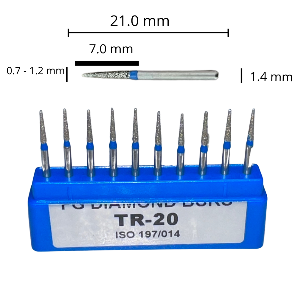 TR-20 Troncocónica Redondeada fresas Diamante Grano Medio C/10 DT