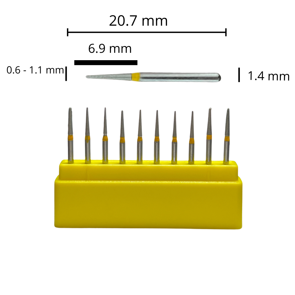 TR-21EF Troncocónica Redondeada Fresa Diamante Grano X Fino C/10 Pz DT