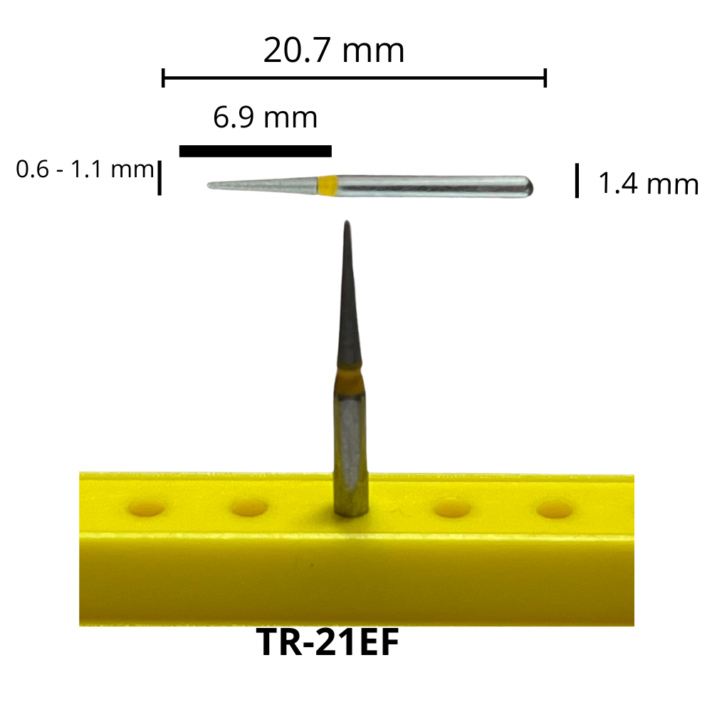 TR-21EF Troncocónica Redondeada Fresa Diamante Grano X Fino Pieza DT