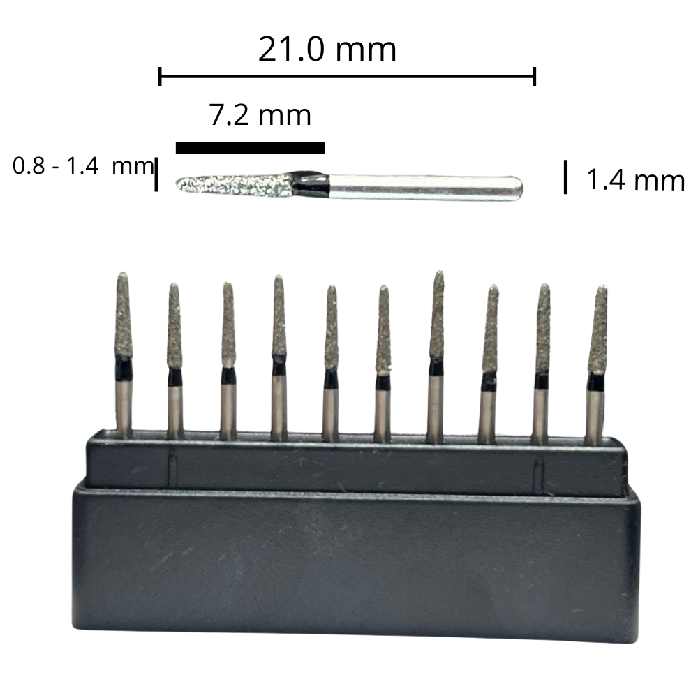TR-21S Fresa Diamante Troncocónica Redondeada Grano X Grueso C/10 pz DT