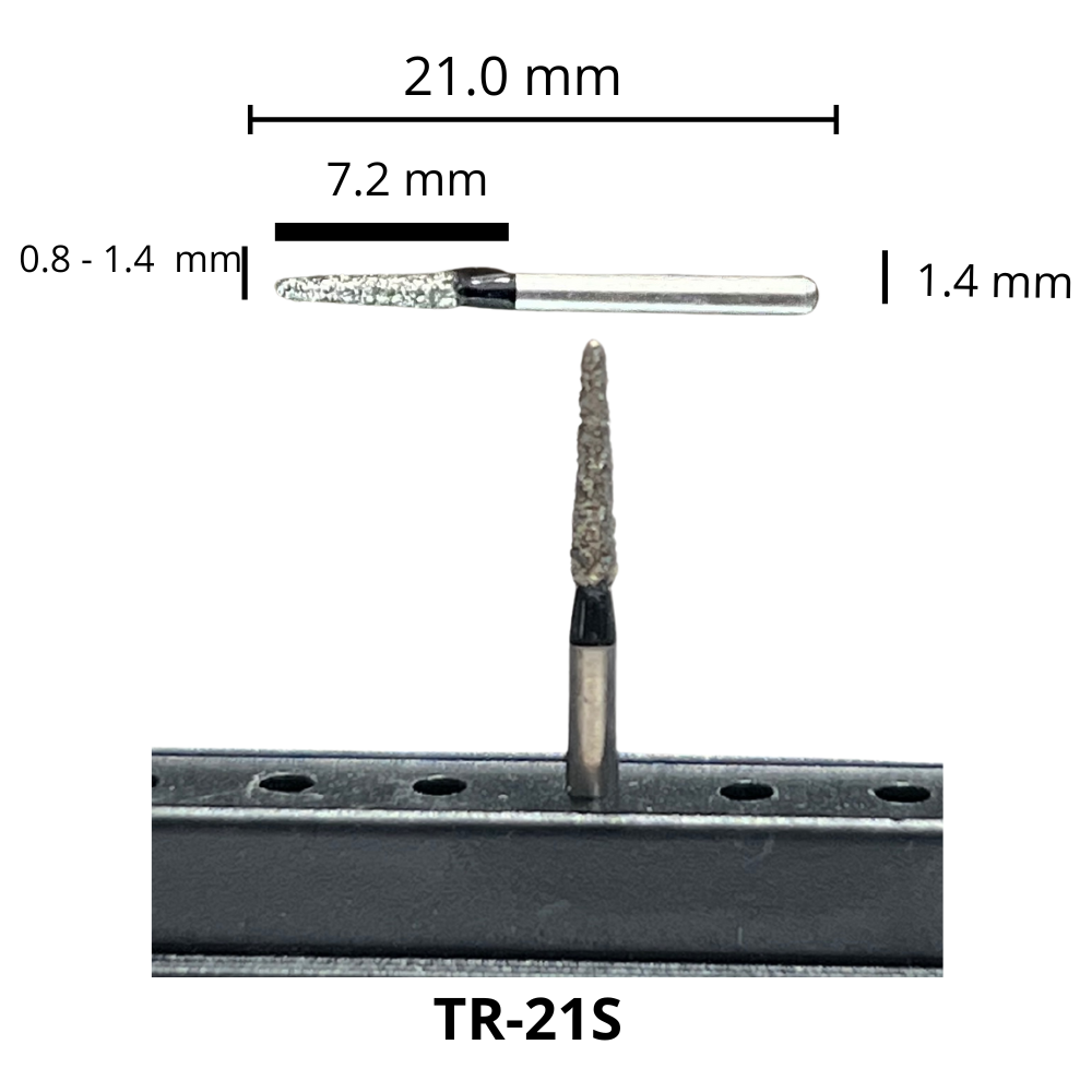 TR-21S Fresa Diamante Troncocónica Redondeada Grano X Grueso Pieza DT