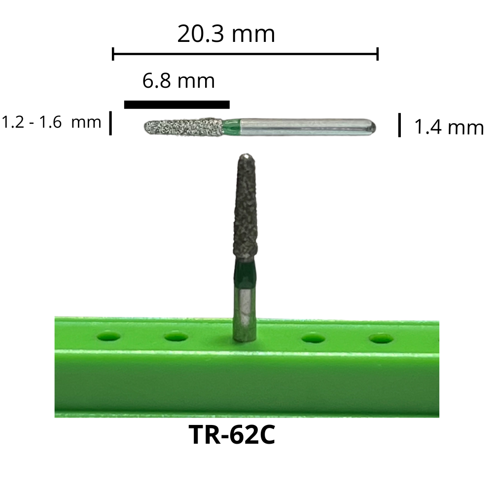 TR-62C Troncocónica Redondeada Fresa Diamante Grano Grueso Pza DT