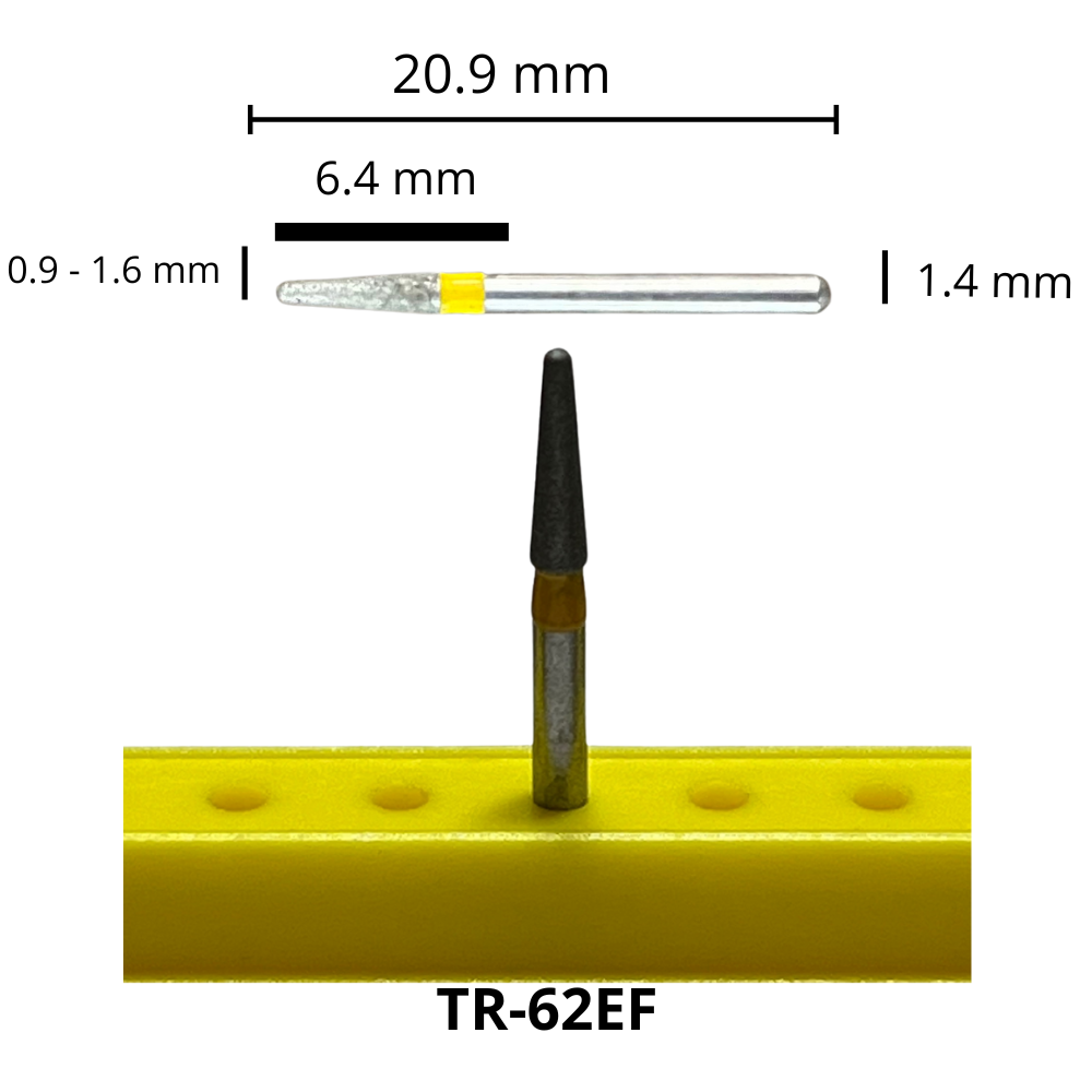 TR-62EF Troncocónica Redondeada Fresa Diamante Grano X Fino Pieza DT