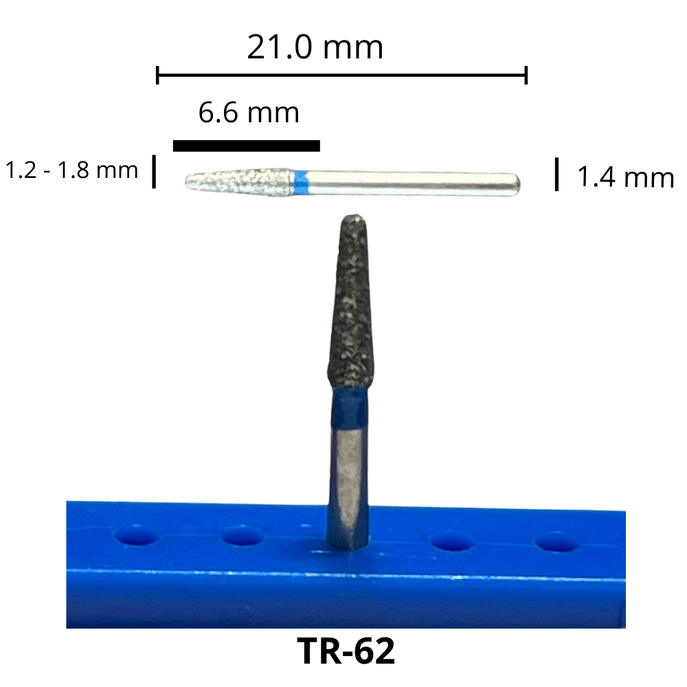 TR-62 Fresa Troncocónica Redondeada Diamante Grano Medio Pieza DT
