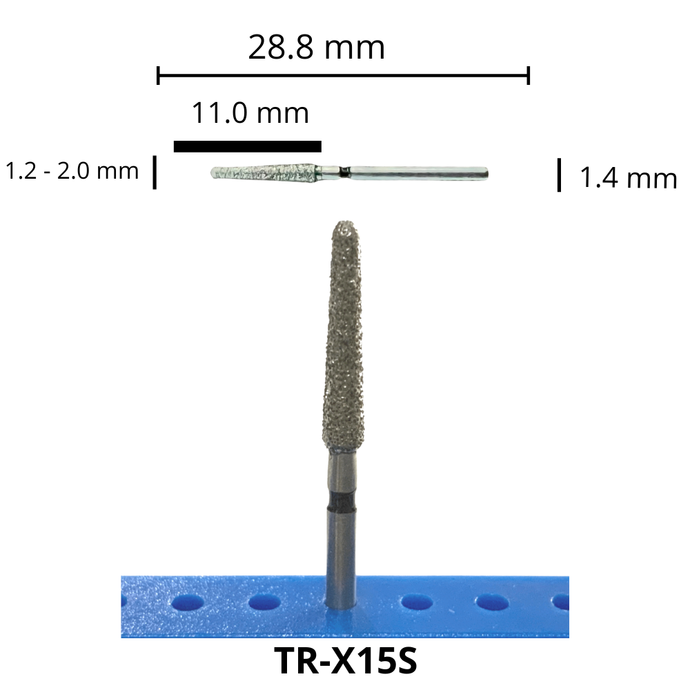 TR-X15S Tallo Largo Troncocónica Punta Redonda Fresa Diamante Grano Grueso Pza DT