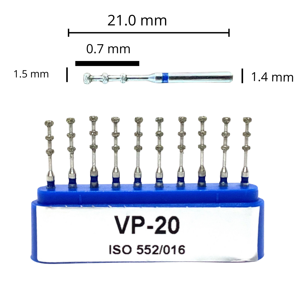 VP-20 Carillas Fresa Diamante Grano Medio 10 pz. DT