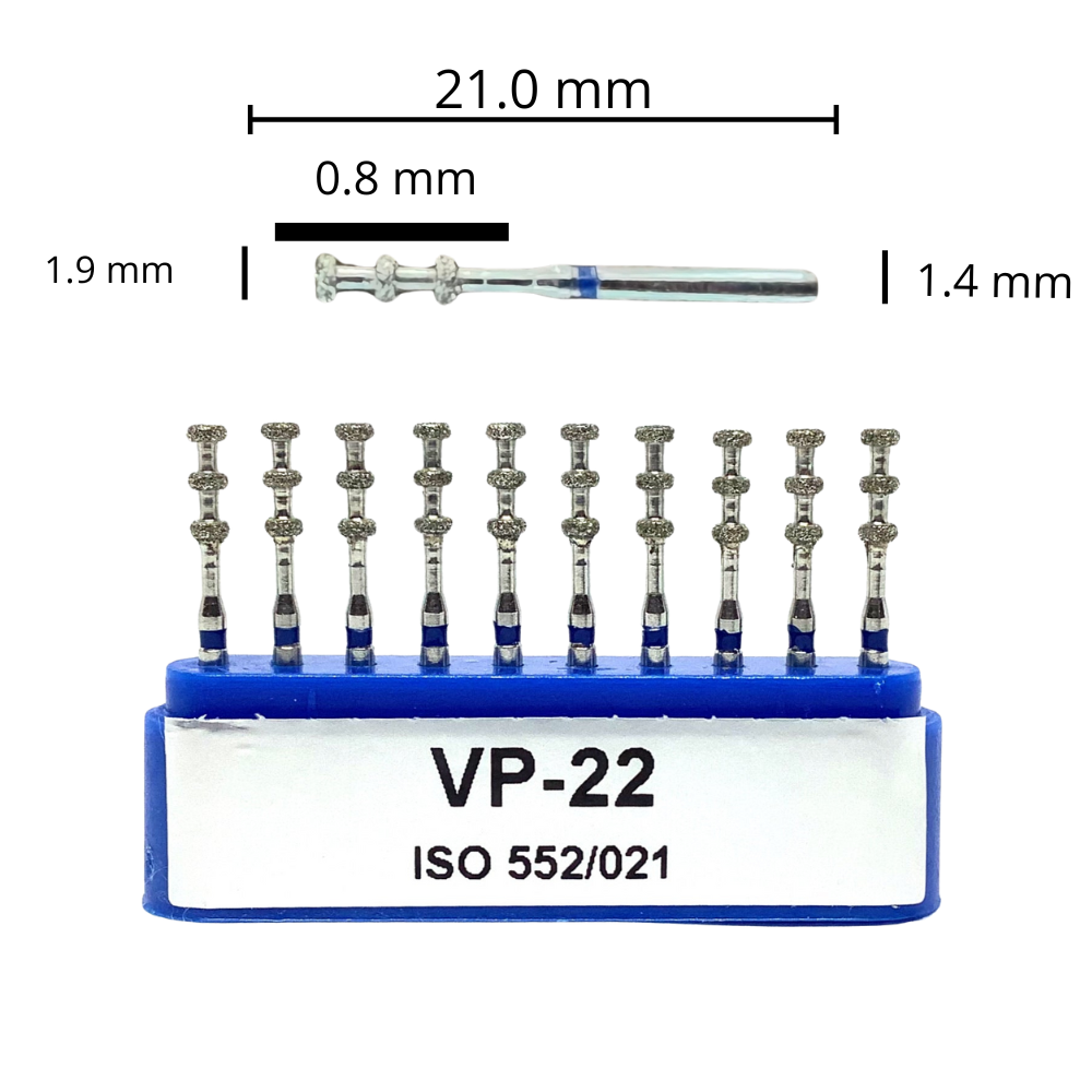 VP-22 Carillas Fresa Diamante Grano Medio 10 pz. DT