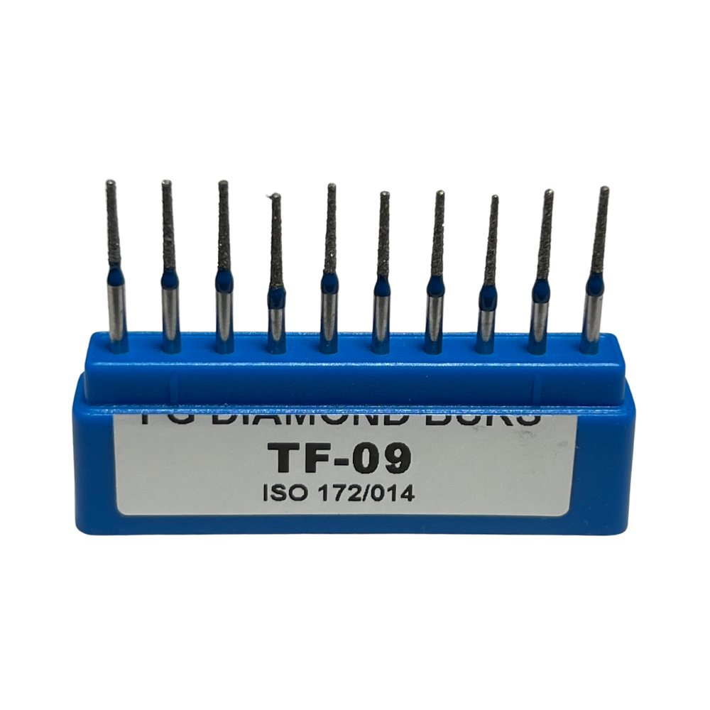 TF-09 Cilíndrica Punta Plana Fresa Diamante Grano Medio C/10 DT