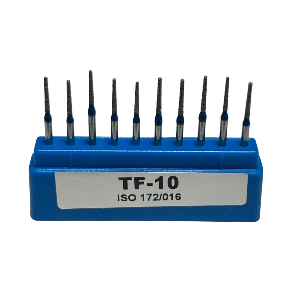 TF-10 Cilíndrica Punta Plana Fresa Diamante Grano Medio C/10 DT