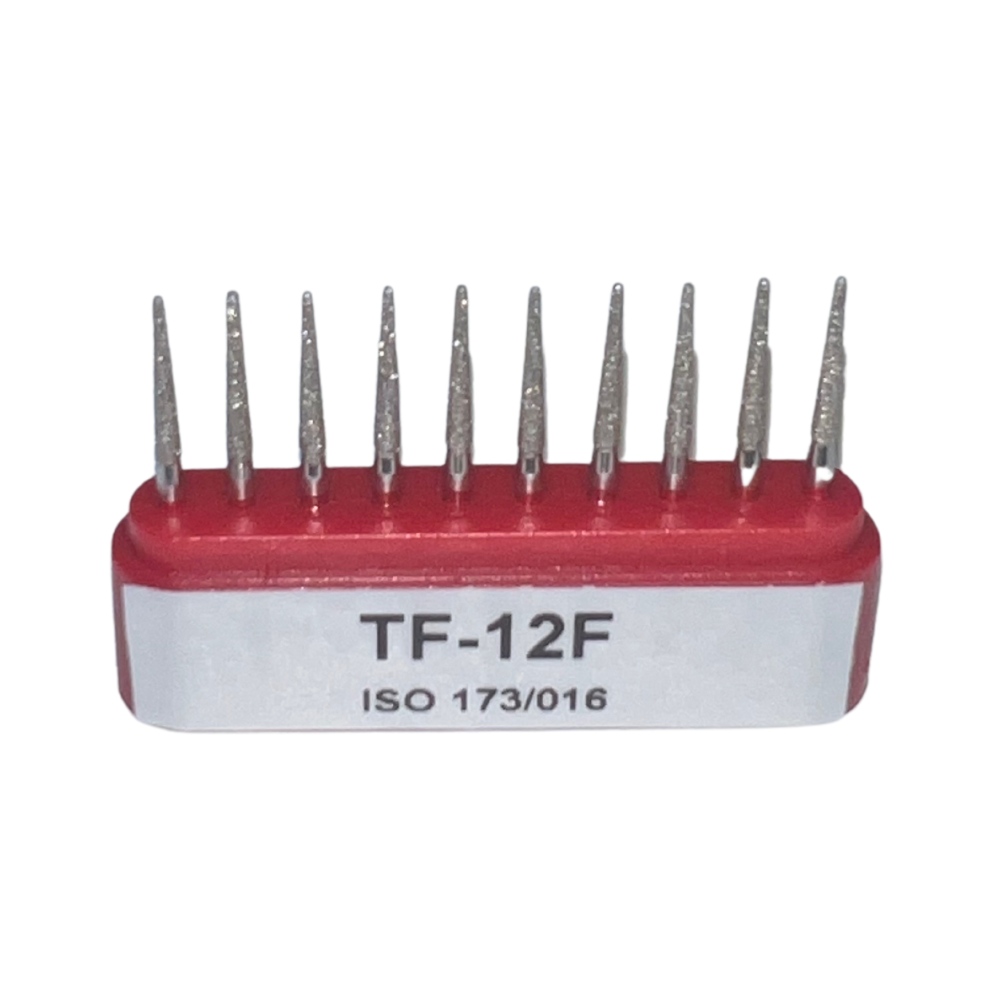 TF-12F Cilíndrica Punta Plana Fresa Diamante Grano Fino C/10 DT