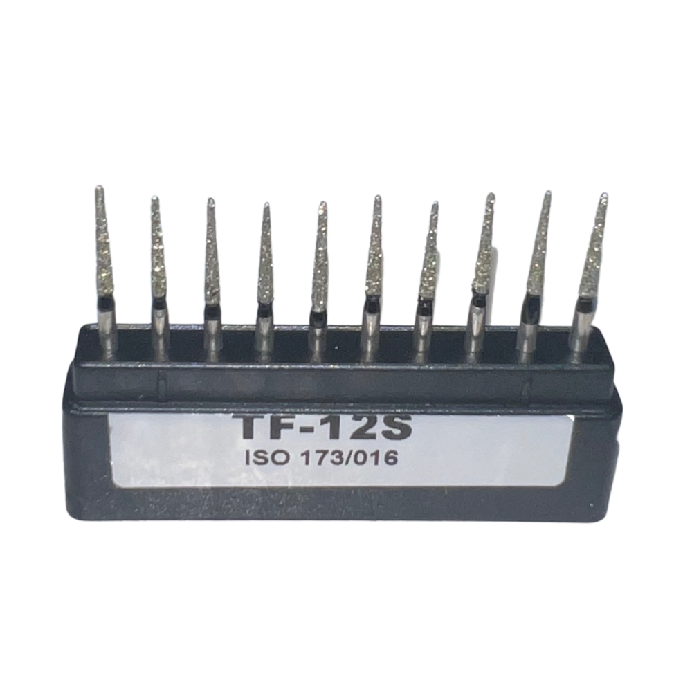 TF-12S Cilíndrica Punta Plana Fresa Diamante Grano X Grueso C/10 DT