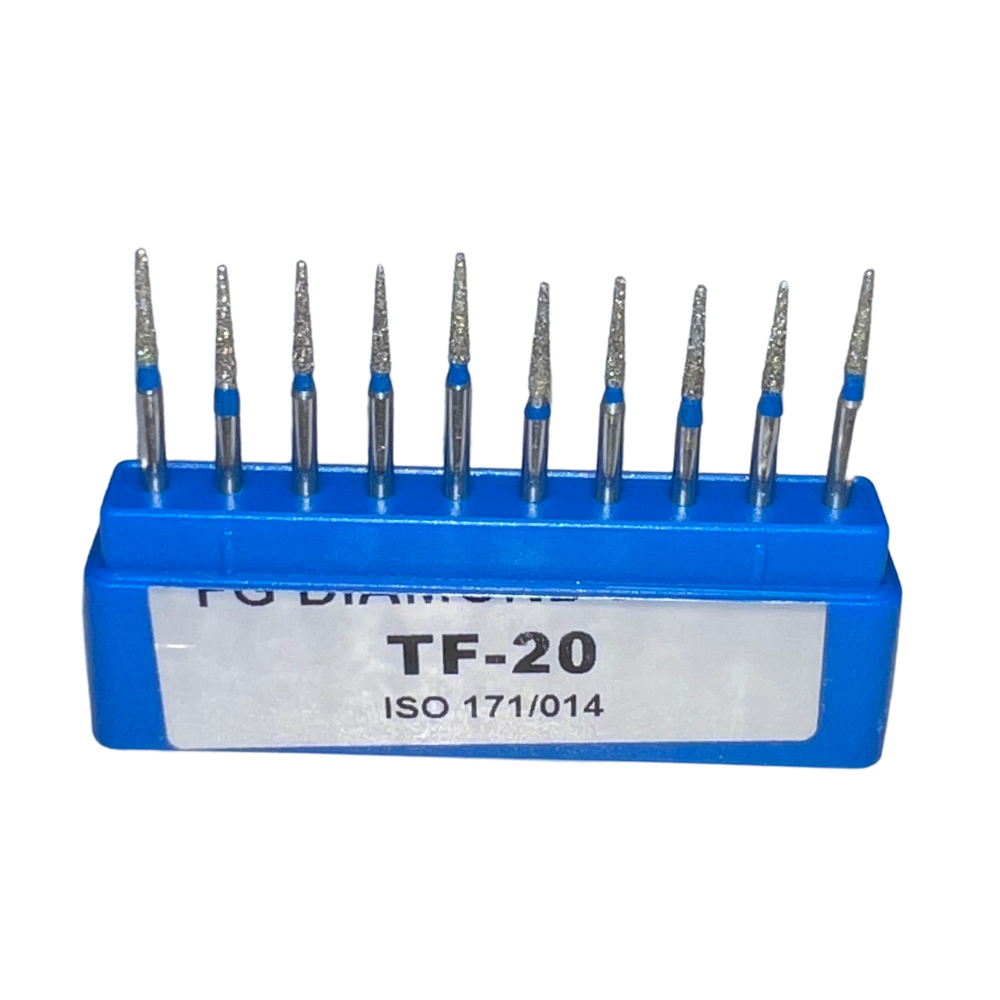 TF-20 Cilíndrica Punta Plana Fresa Diamante Grano Medio C/10 DT