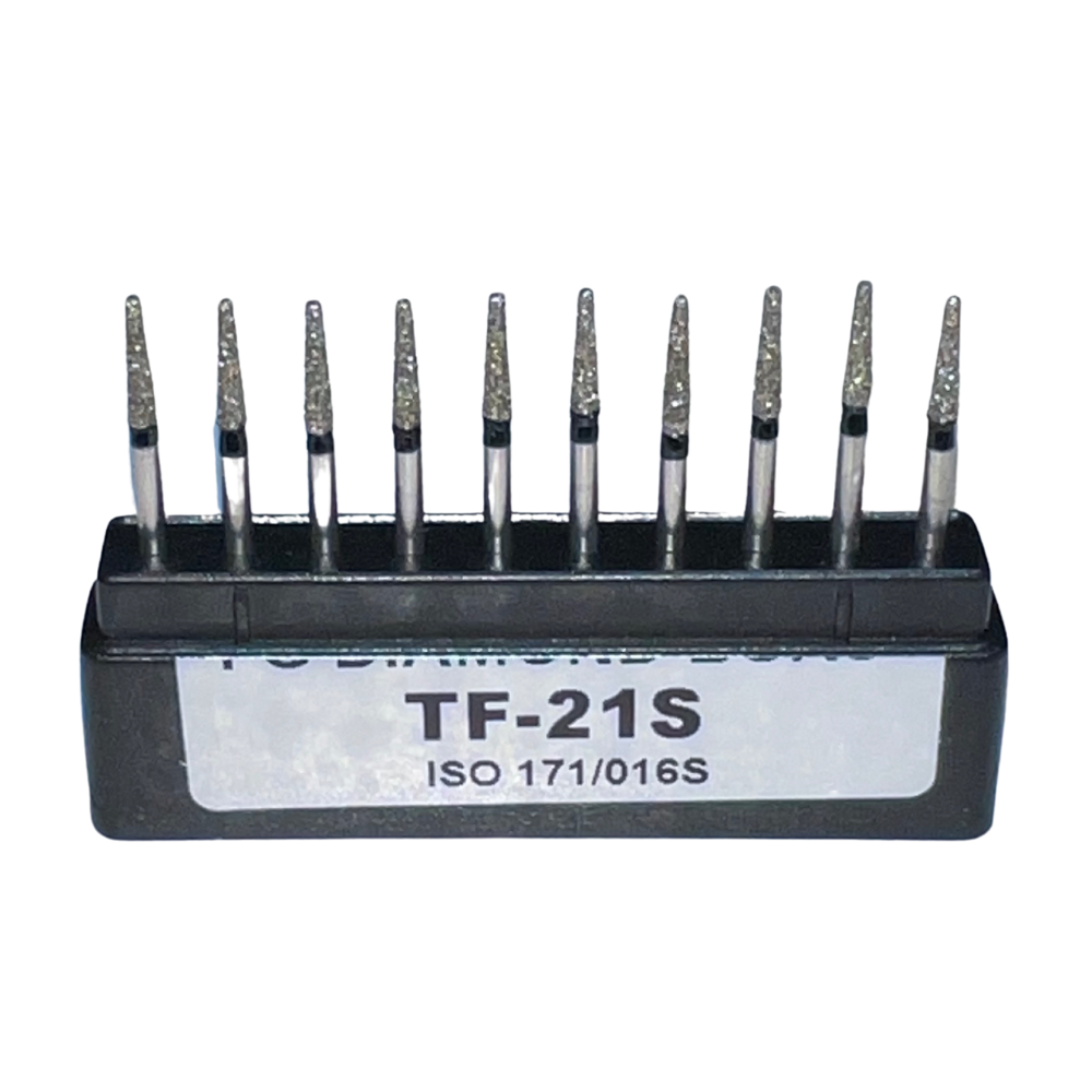 TF-21S Cilíndrica Punta Plana Fresa Diamante Grano X Grueso C/10 DT