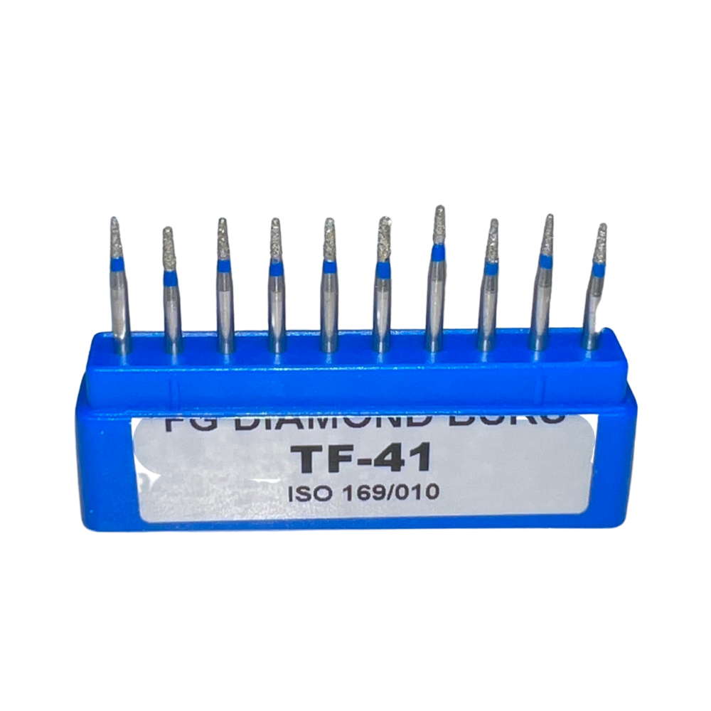 TF-41 Cilíndrica Punta Plana Fresa Diamante Grano Medio C/10 DT