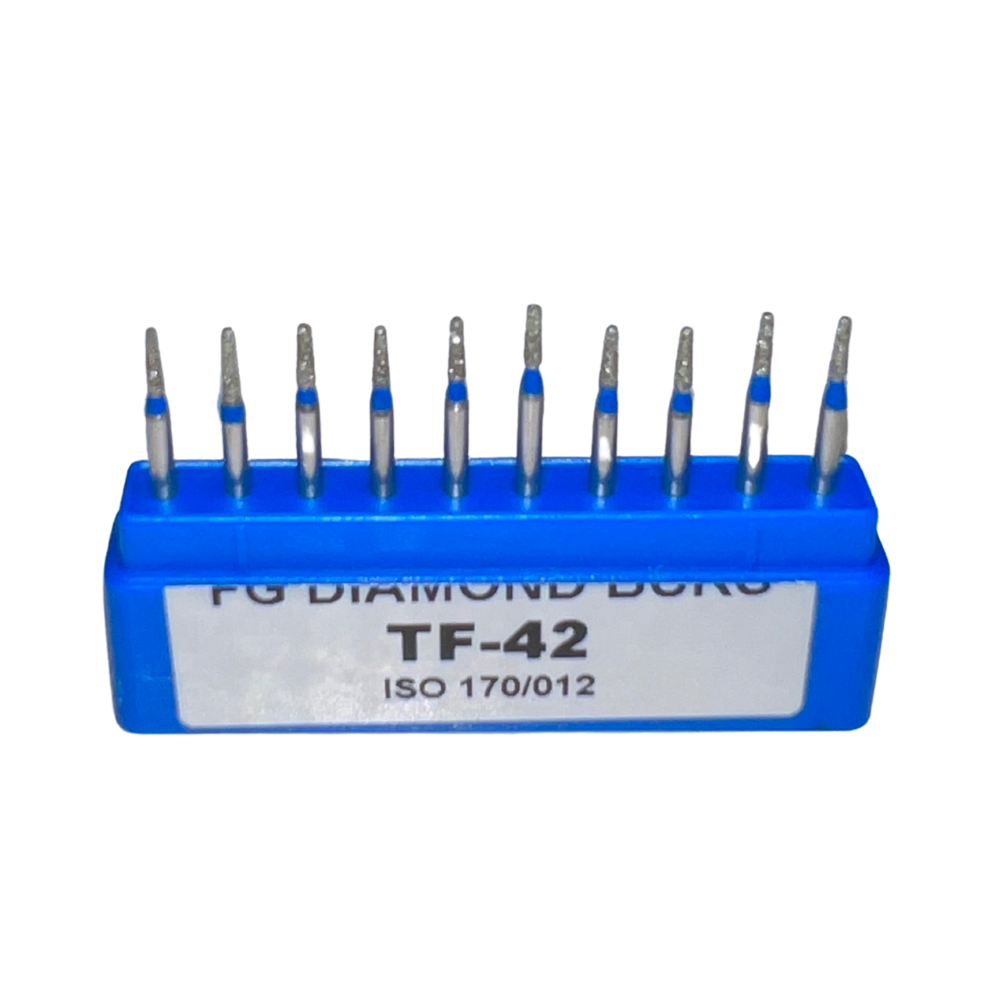 TF-42 Cilíndrica Punta Plana Fresa Diamante Grano Medio C/10 DT