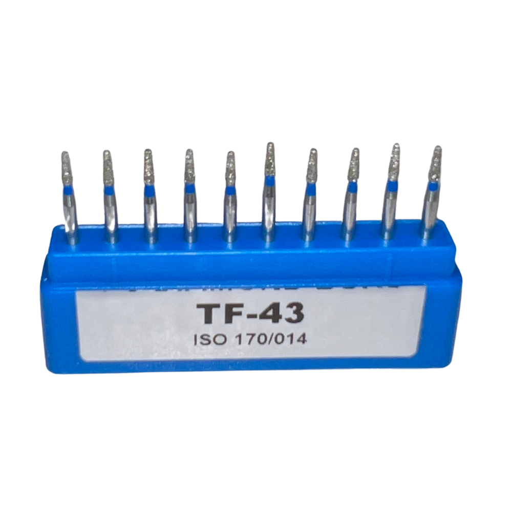 TF-43 Cilíndrica Punta Plana Fresa Diamante Grano Medio C/10 DT
