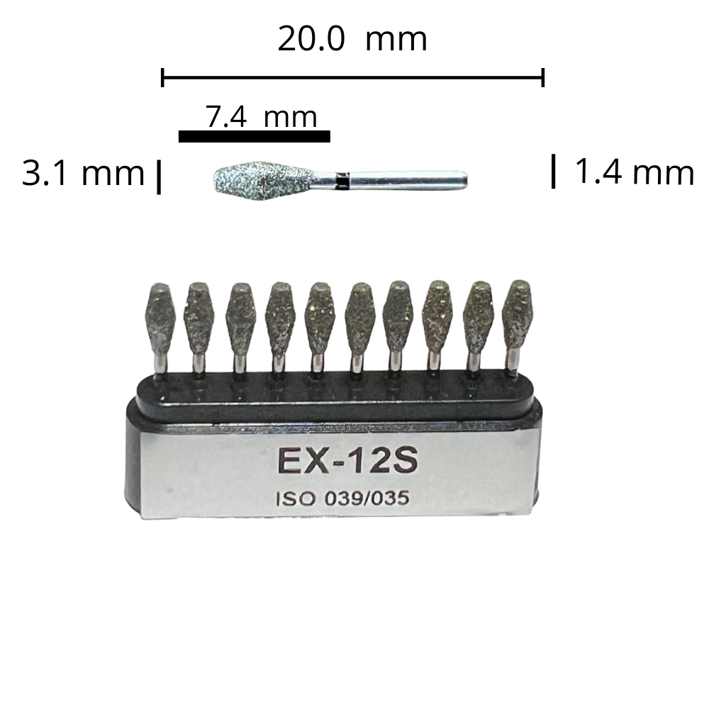 EX-12S Barril Fresa Diamante Grano X Grueso C/10 DT