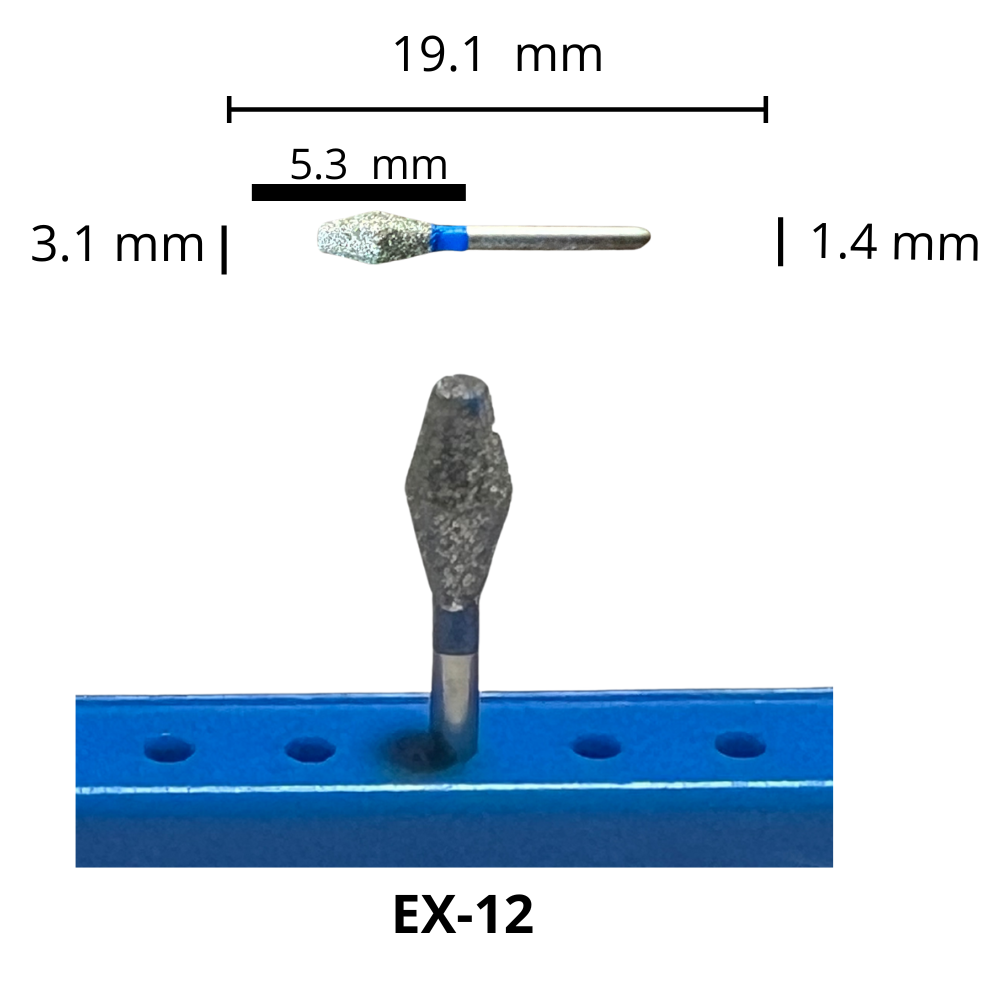 EX-12 Barril Fresa Diamante Grano Medio Pza DT