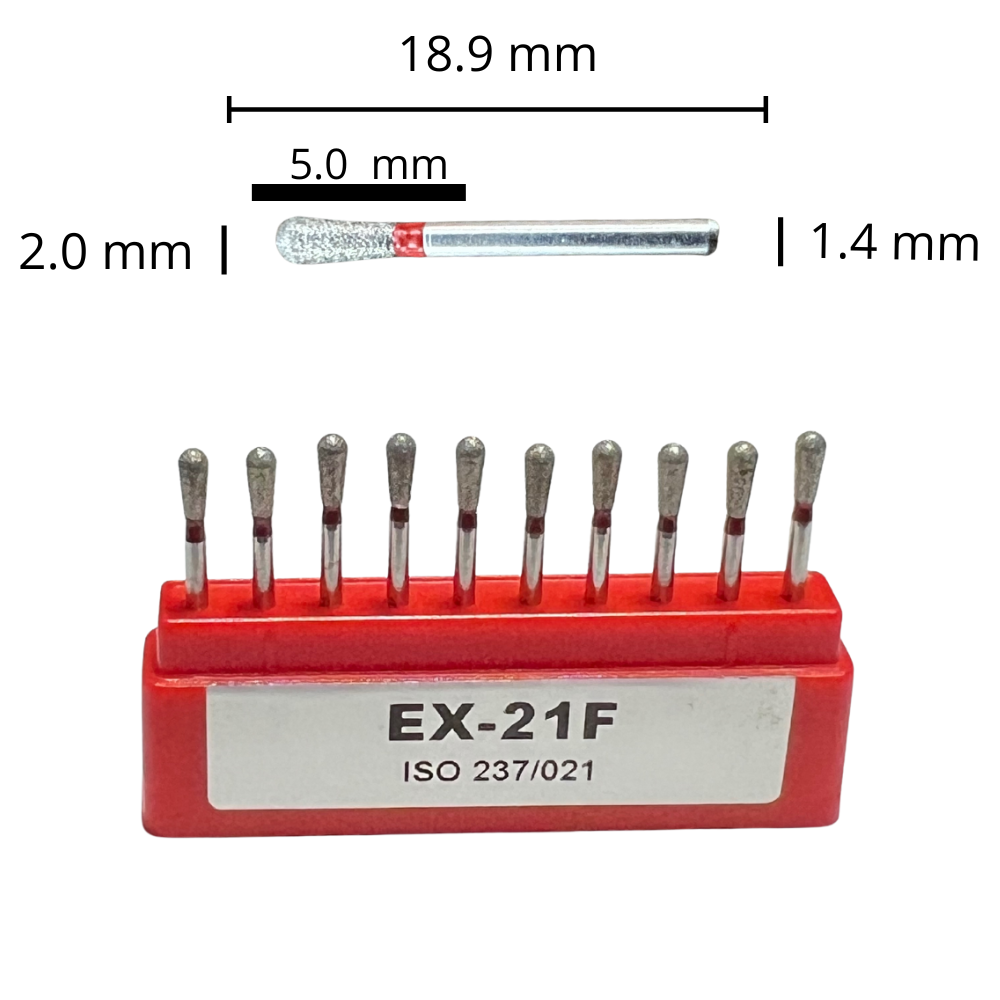 EX-21F Pera Fresa Diamante Grano Fino C/10 DT