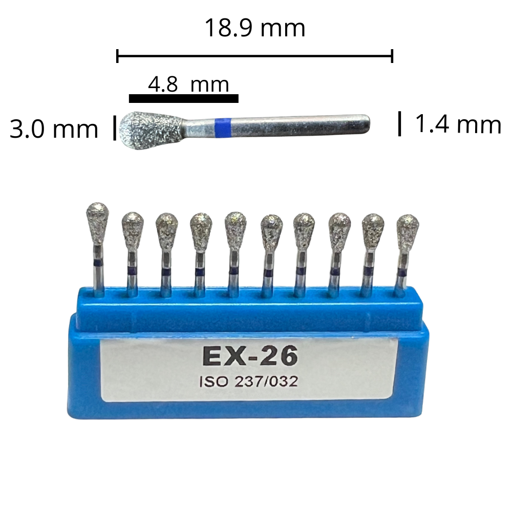 EX-26 Pera Fresa Diamante Grano Medio C/10 DT