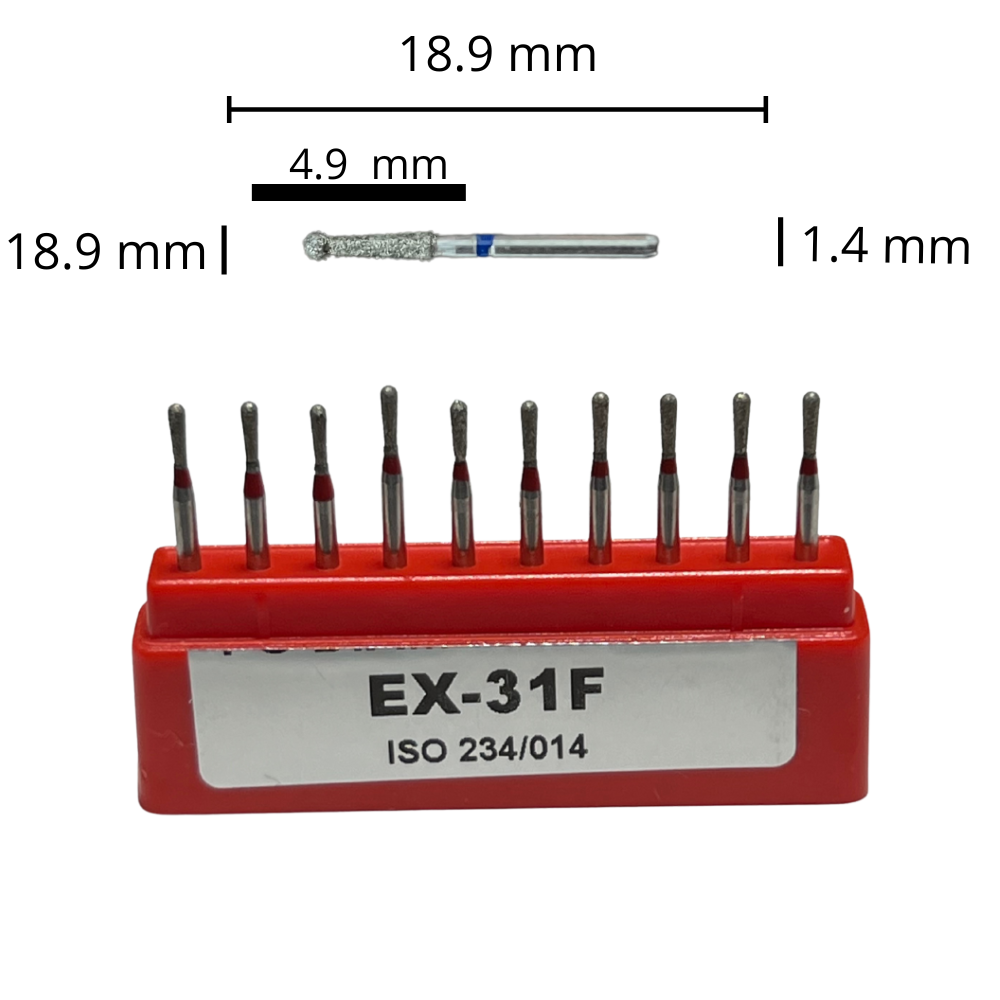 EX-31F Pera Fresa Diamante Grano Fino C/10 DT
