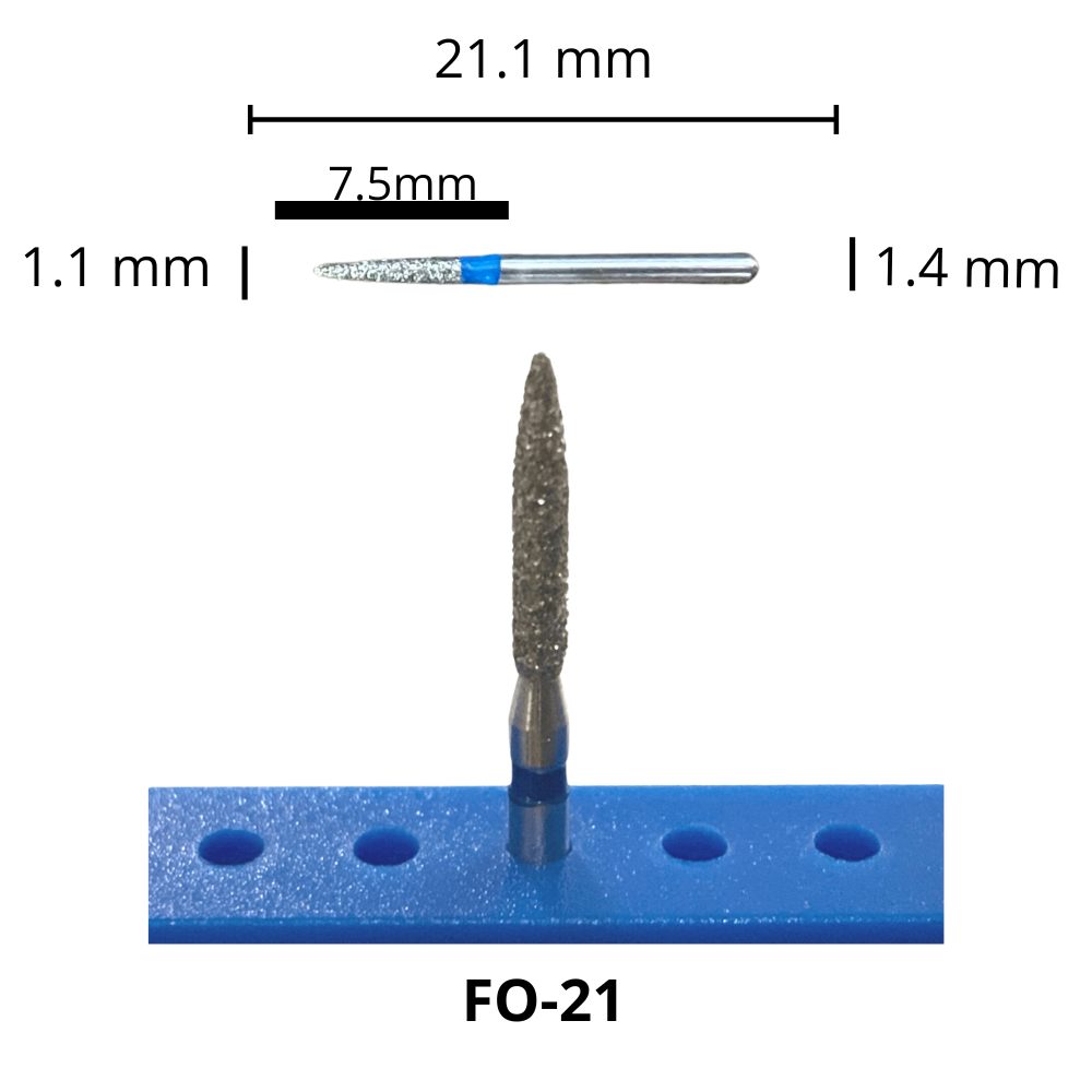 FO-21 Troncocónica Punta Dos Aguas Fresa Diamante Grano Medio Pza DT