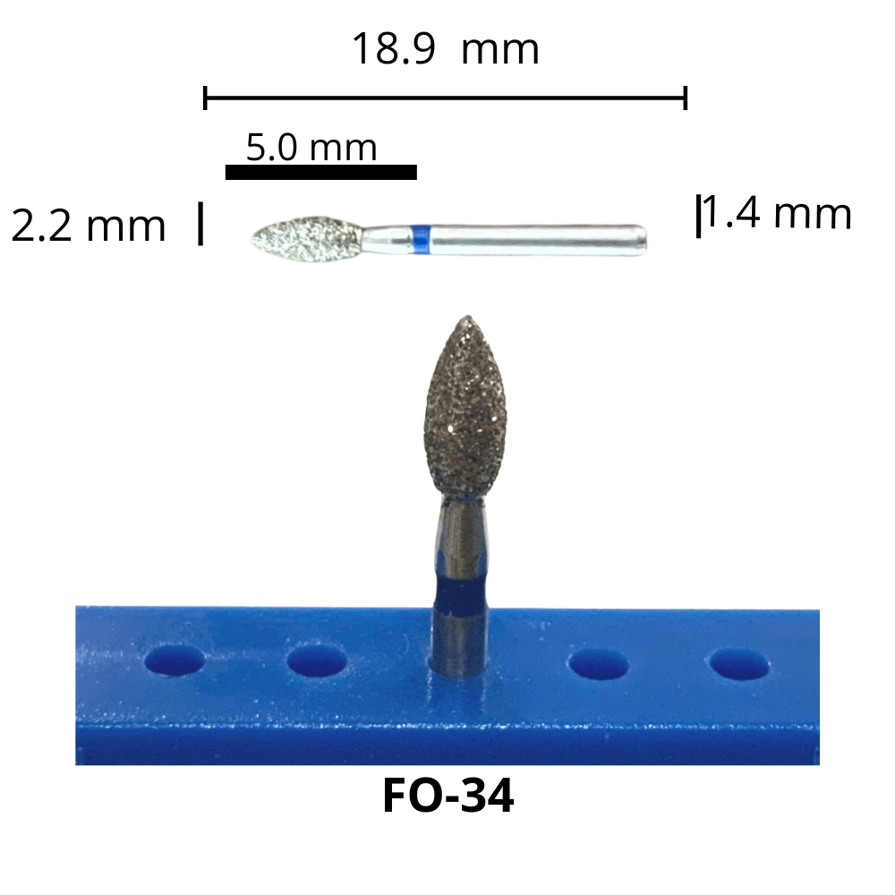 FO-34 Flama Fresa Diamante Grano Medio Pza DT