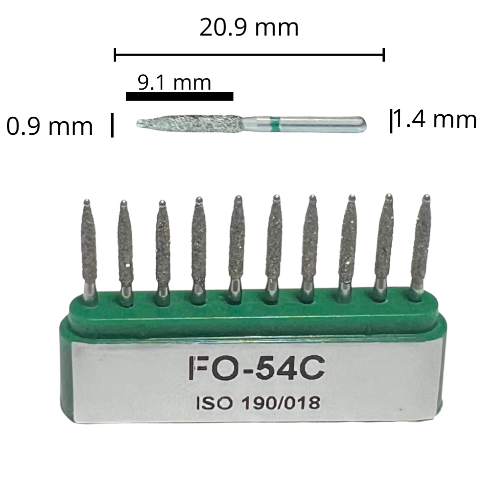 FO-54C Flama Punta Inactiva Fresa Diamante Grano Grueso C/10 DT