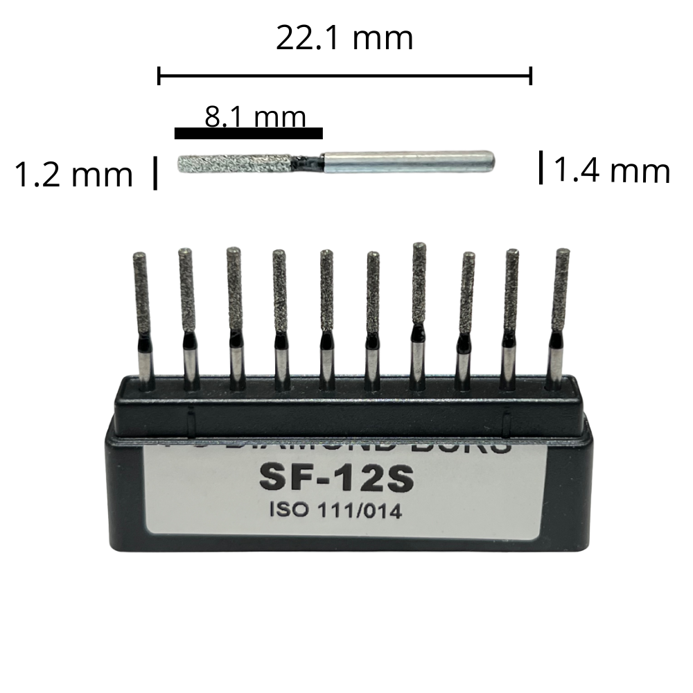 SF-12S Cilíndrica Fresa Diamante Grano X Grueso C/10 DT