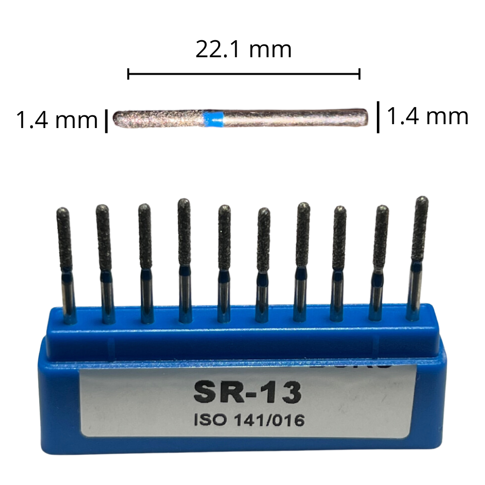 SR-13 Cilindrica Redondeada Fresa Diamante Grano Medio C/10 DT