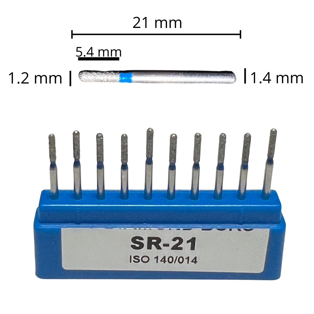 SR-21 Cilindrica Redondeada Fresa Diamante Grano Medio C/10 DT