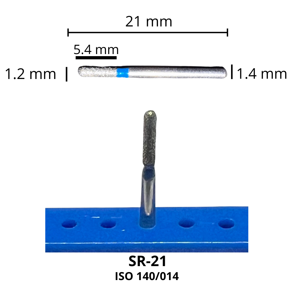 SR-21 Cilindrica Redondeada Fresa Diamante Grano Medio Pza DT