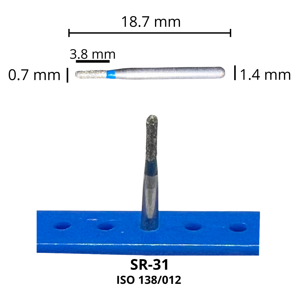 SR-31 Cilindrica Redondeada Fresa Diamante Grano Medio Pza DT