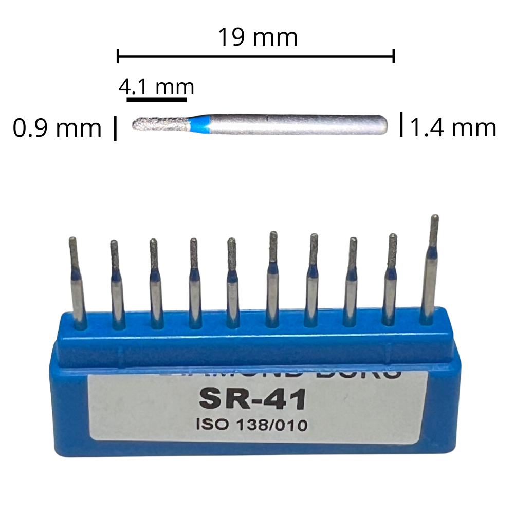 SR-41 Cilindrica Redondeada Fresa Diamante Grano Medio C/10 DT