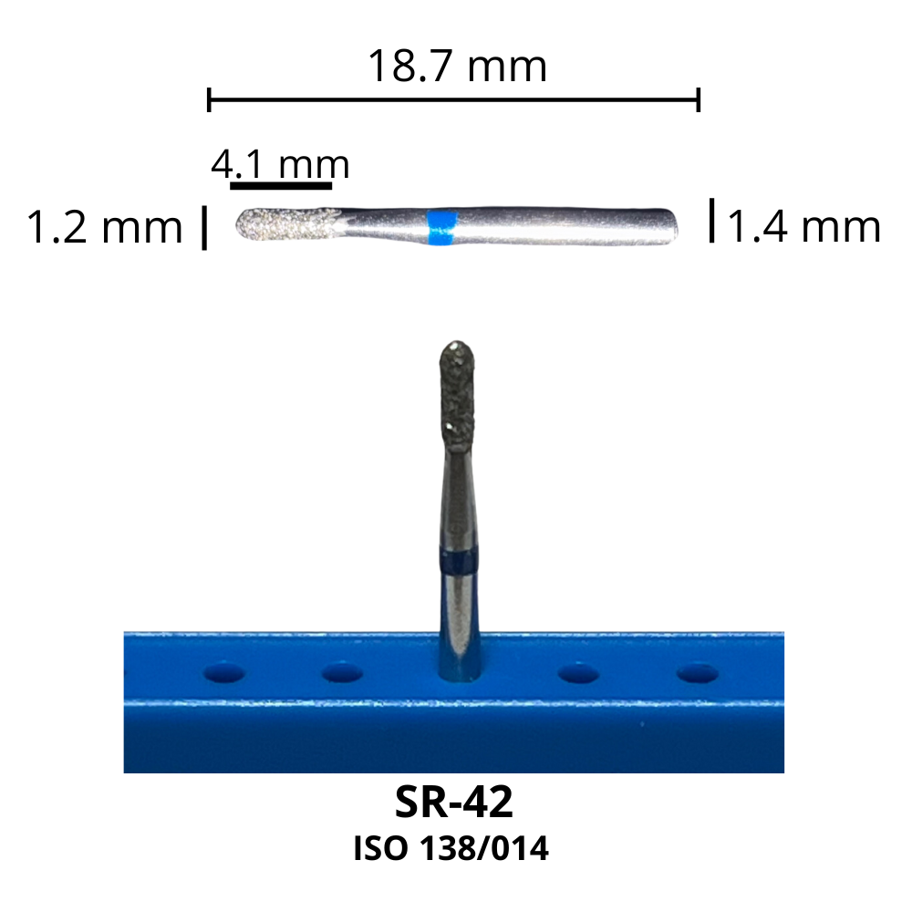 SR-42 Cilindrica Redondeada Fresa Diamante Grano Medio Pza DT
