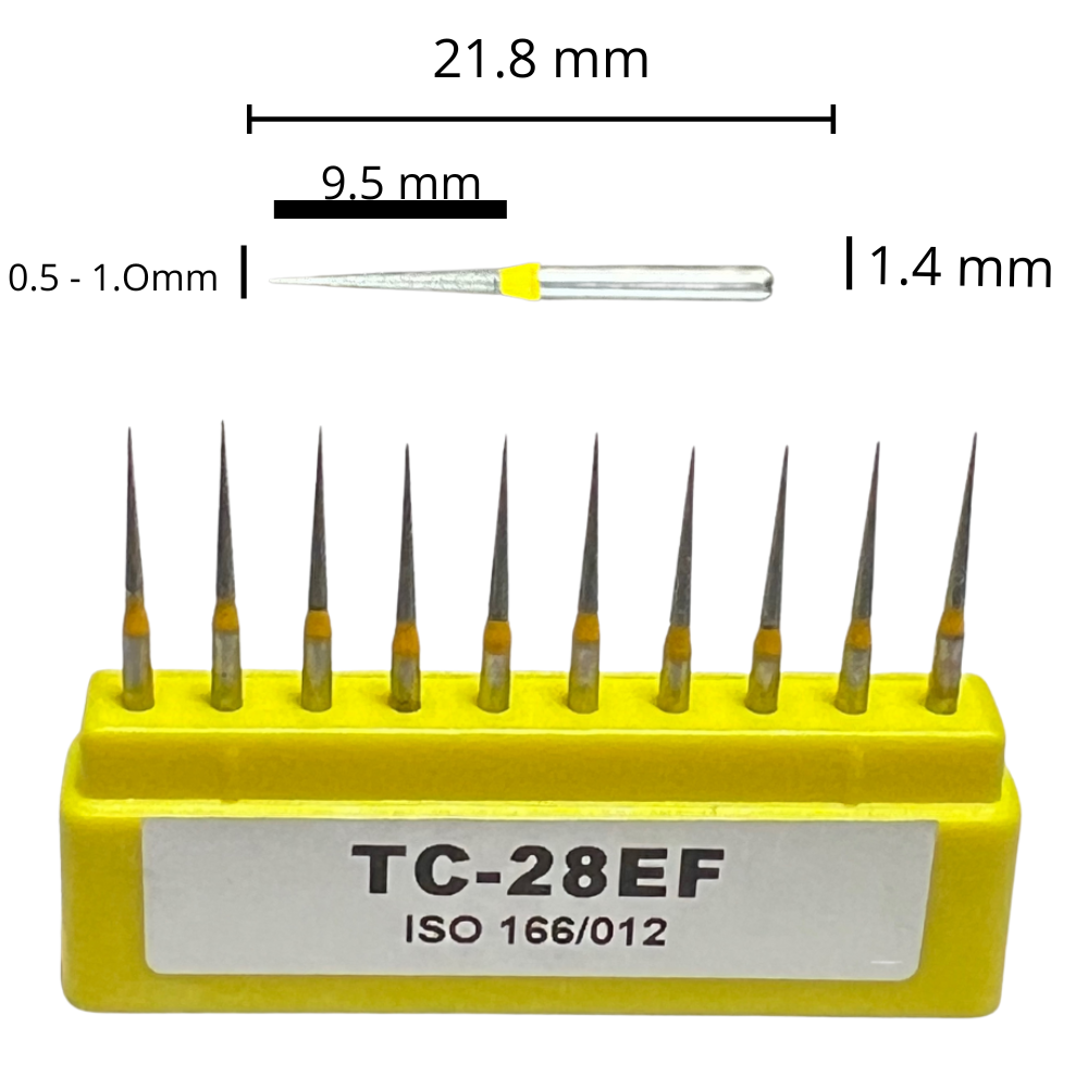 TC-28EF Punta Lápiz Fresa Diamante Grano X Fino C/10 DT