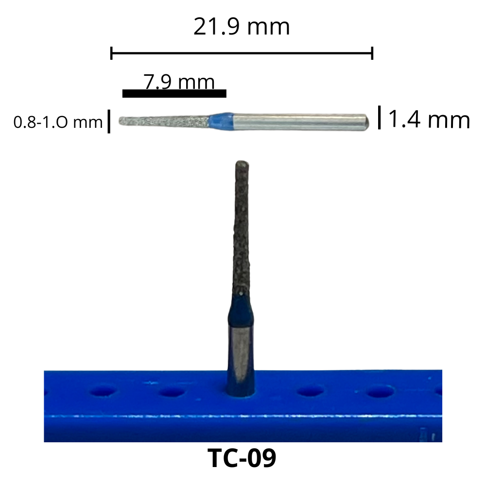 TF-09 Cilíndrica Punta Plana Fresa Diamante Grano Medio Pza DT