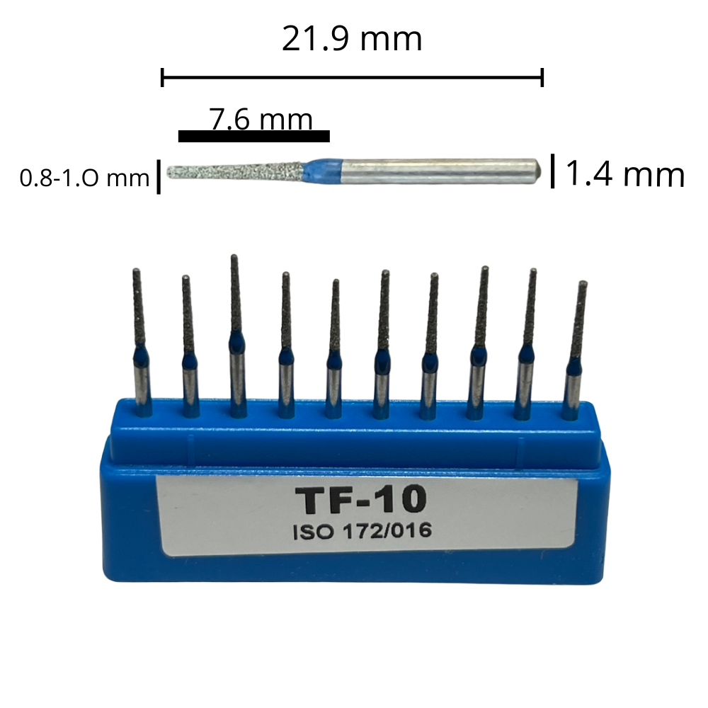 TF-10 Cilíndrica Punta Plana Fresa Diamante Grano Medio C/10 DT