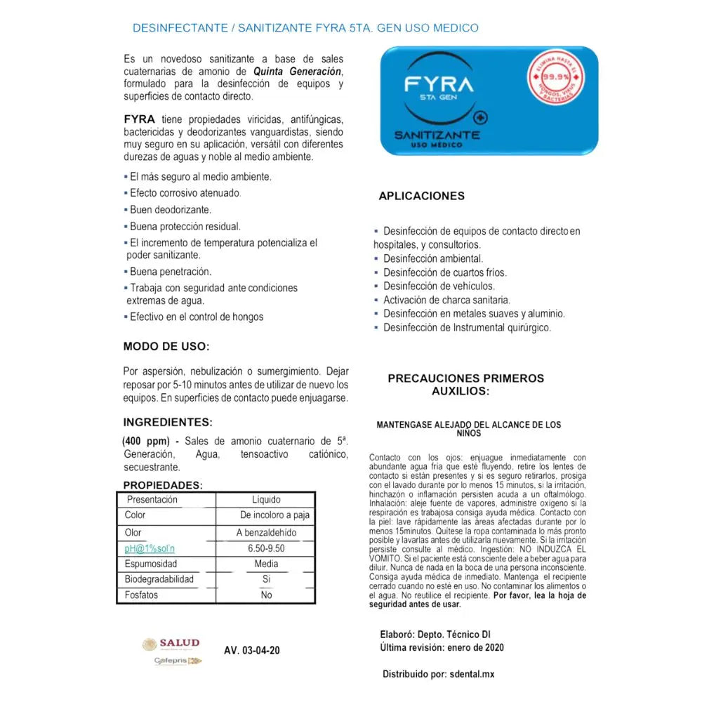 Fyra Azul 500 ml c/ aspersor- uso médico