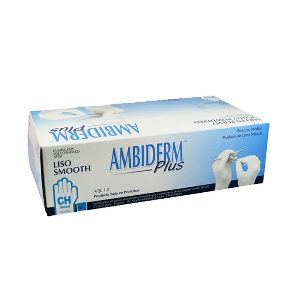 Guantes Latex Blanco / Colores C/ 100 (Por peso) Ambiderm Plus