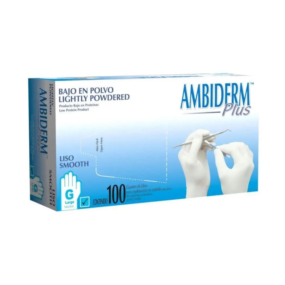 Guantes Latex Blanco / Colores C/ 100 (Por peso) Ambiderm Plus
